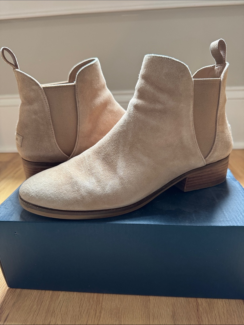 Cole Haan Suede Chelsea Ankle Boots in Light Tan